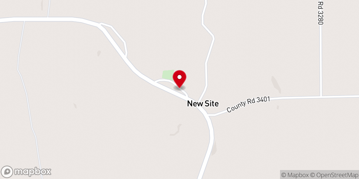 Map showing location of New Site Baptist Church