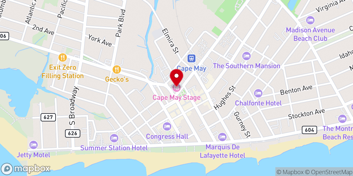 Map showing location of Cape May Stage