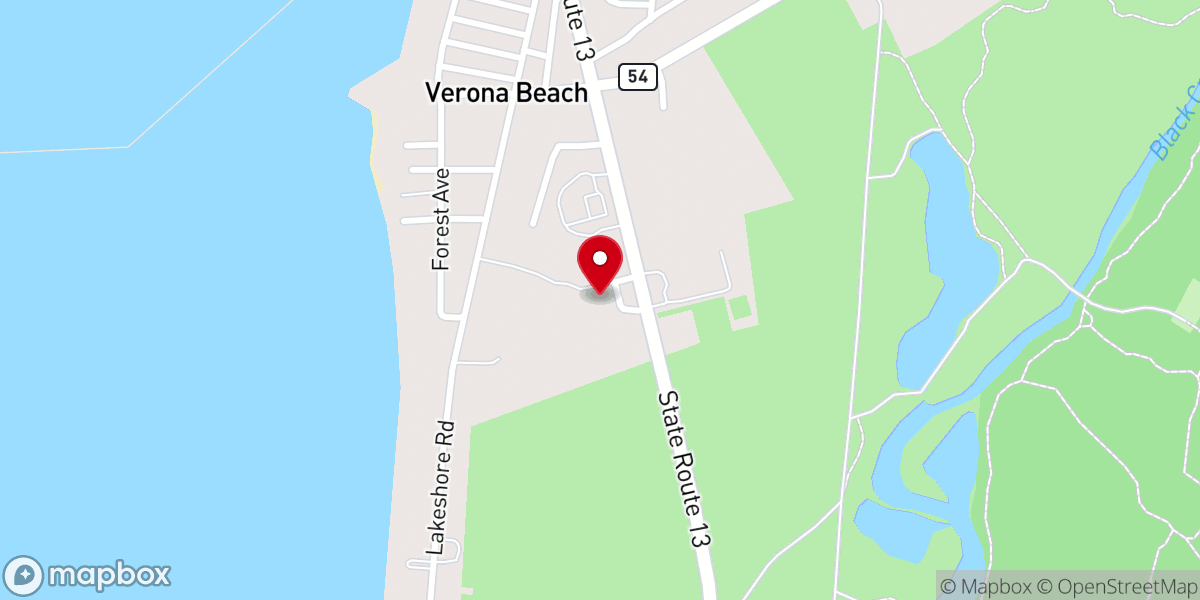 Map showing location of St. Mary of the Lake Church