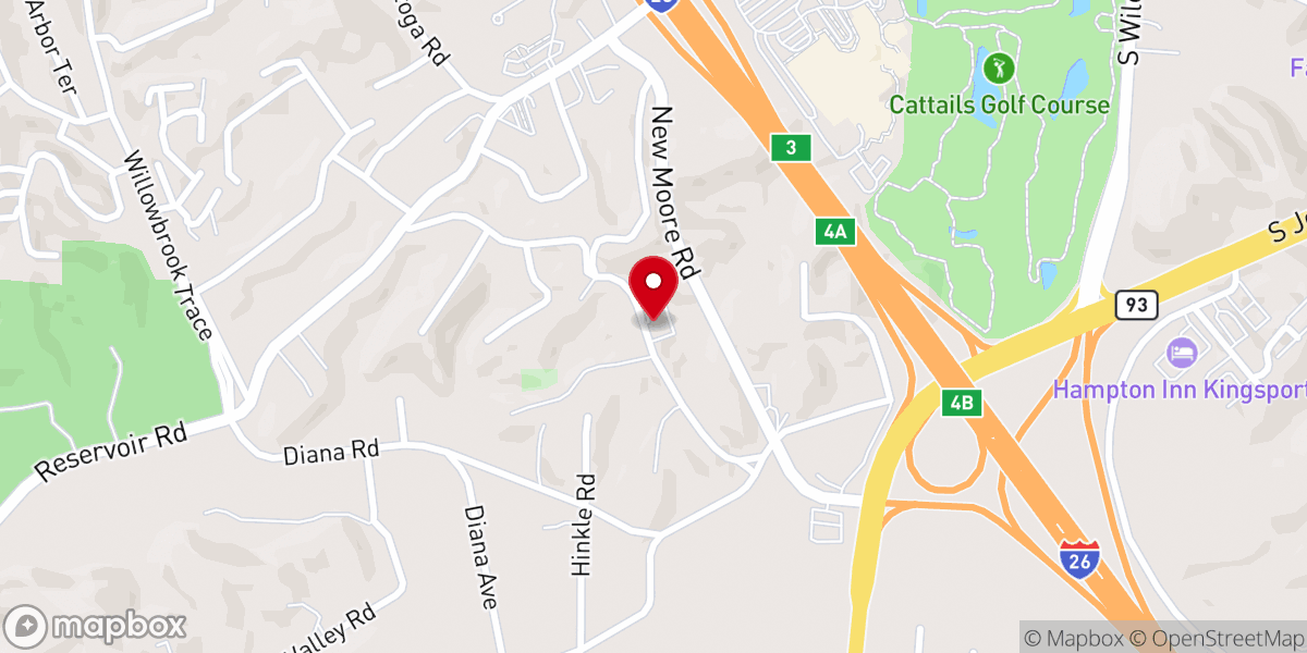 Map showing location of Reservoir Road Baptist Church