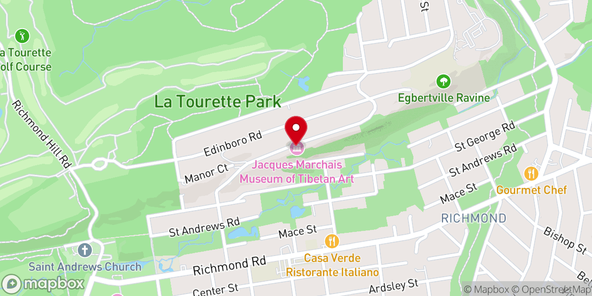 Map showing location of The Jacques Marchais Museum of Tibetan Art