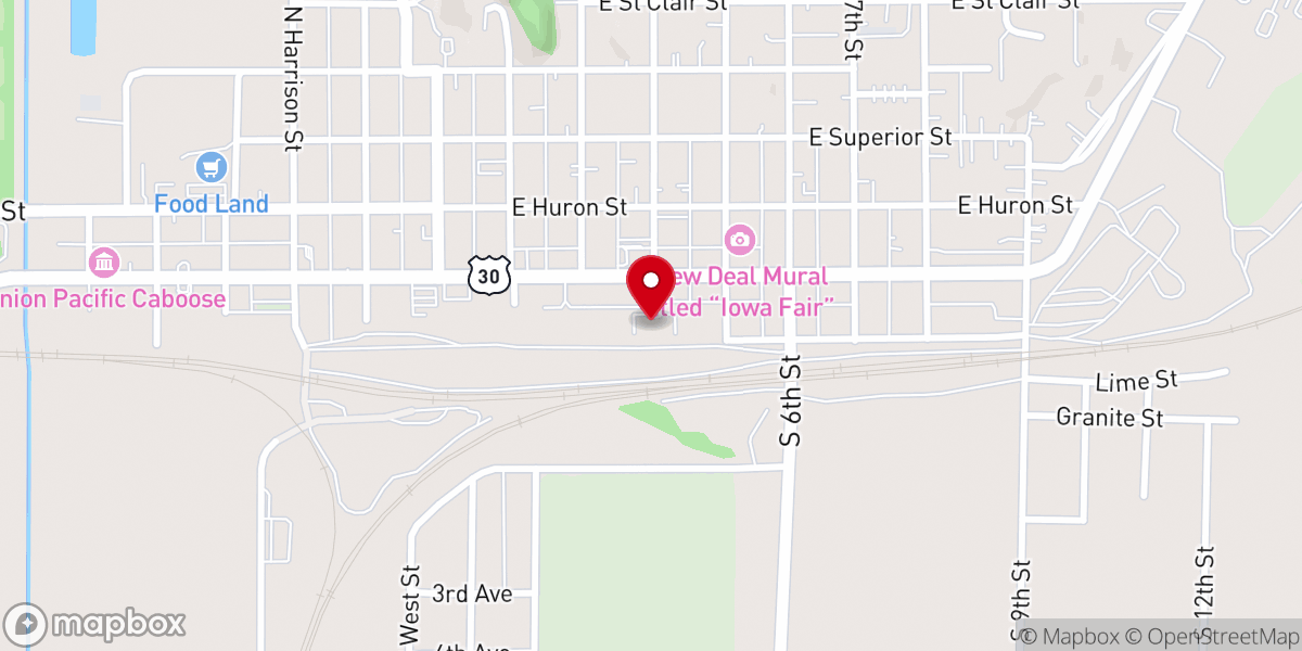 Map showing location of Missouri Valley Chamber of Commerce