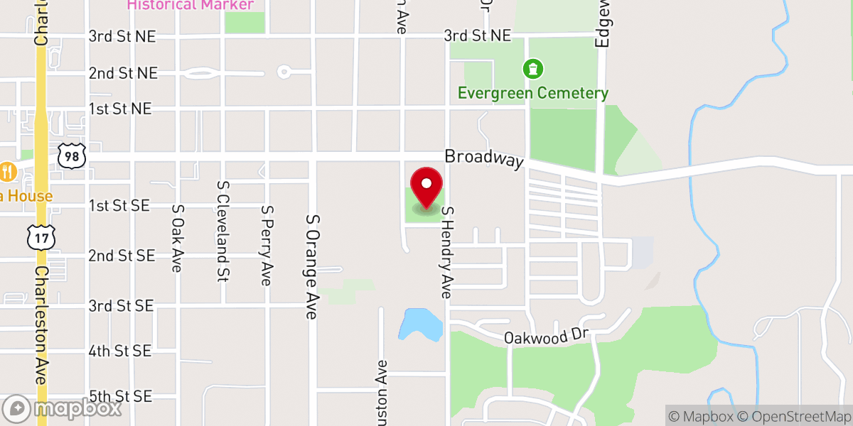Map showing location of Monument Park Memorial