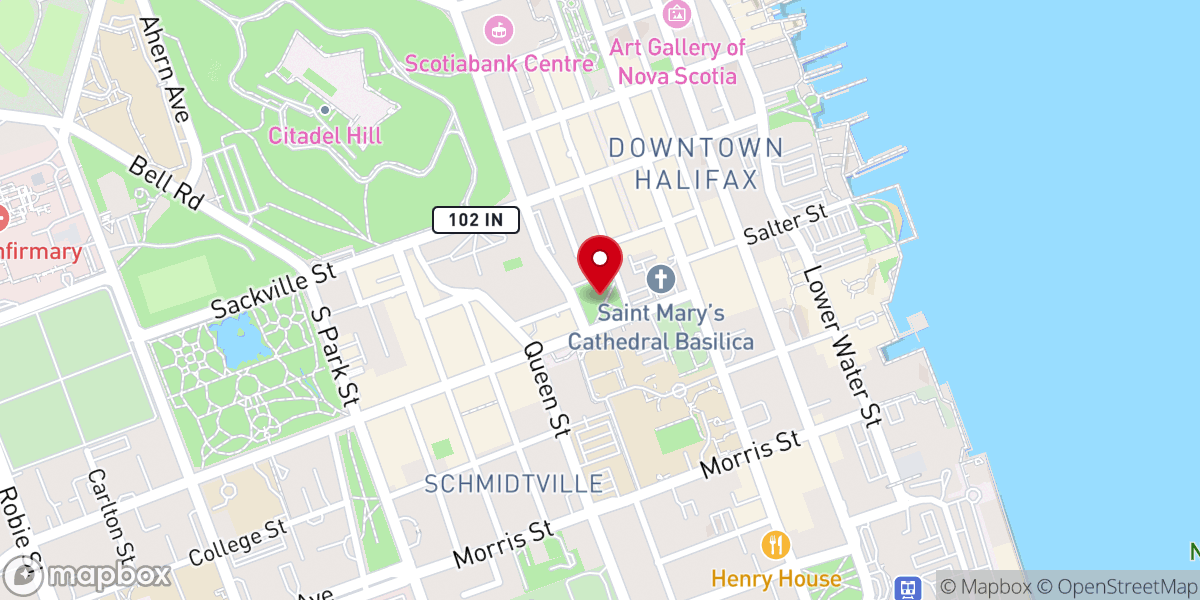 Map showing location of Old Library Halifax