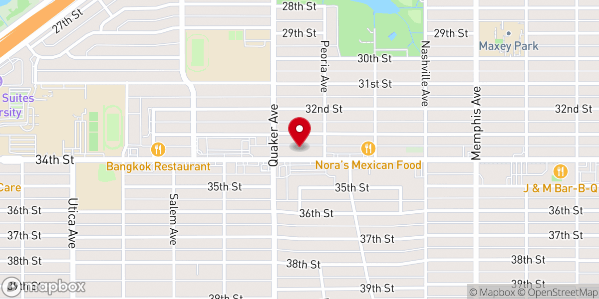 Map showing location of Highland Baptist Church