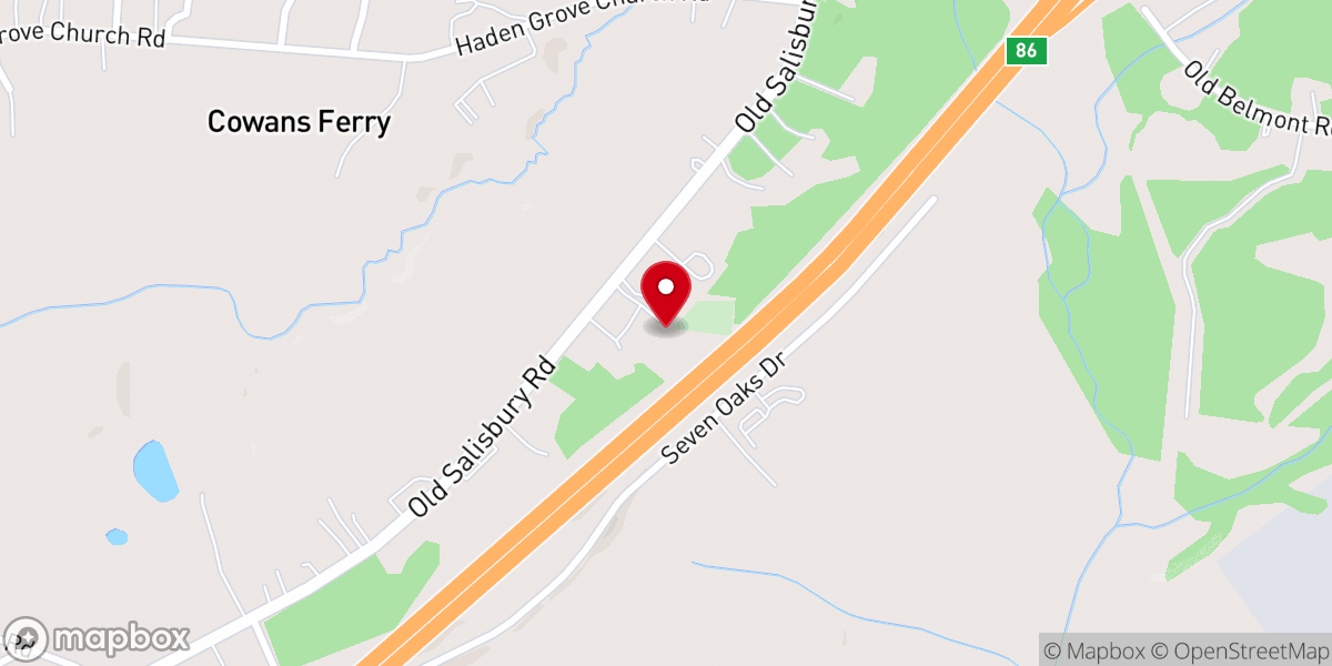 Map showing location of Greer's Chapel Church