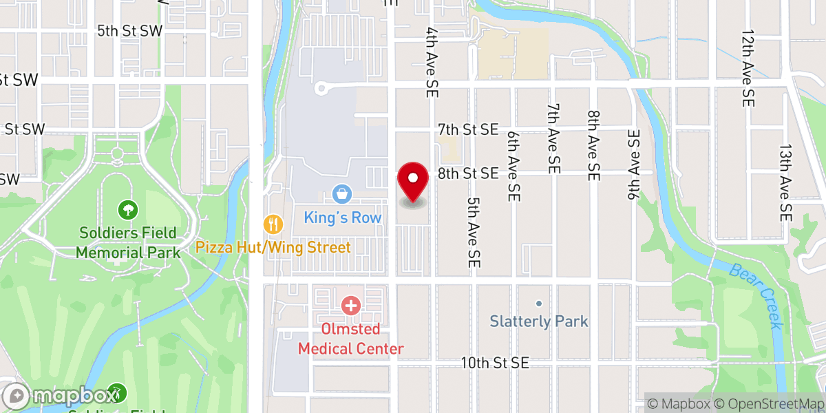 Map showing location of Bethel Lutheran Church