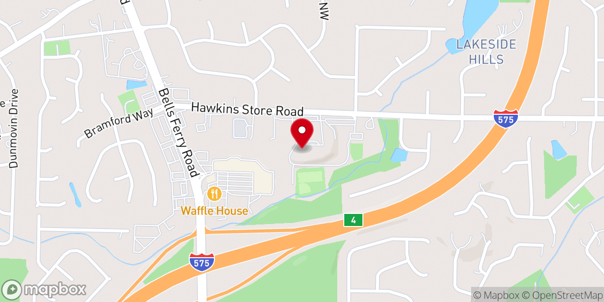 Map showing location of Shiloh Hills Baptist Church