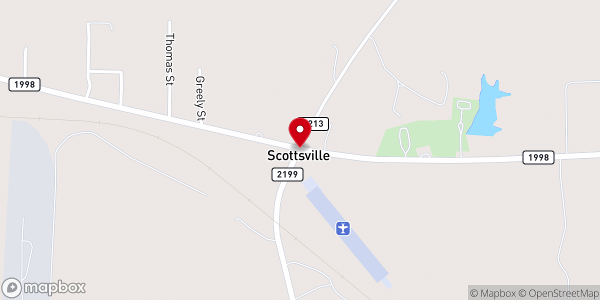 Map showing location of Scottsville City Distribution
