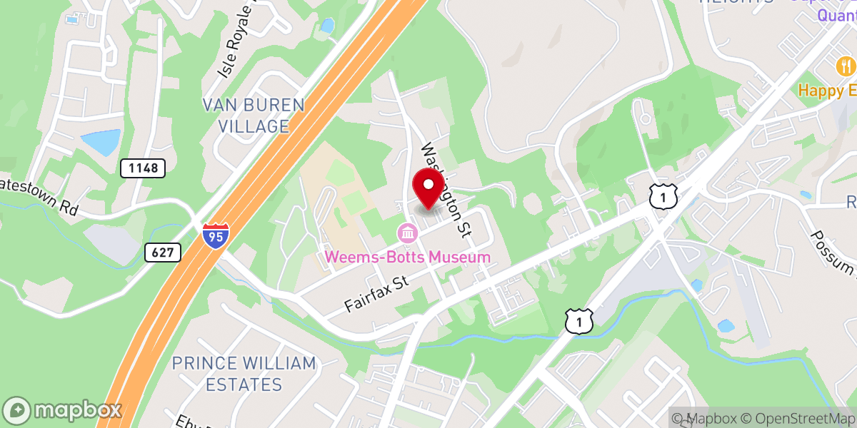 Map showing location of Dumfries United Methodist Church