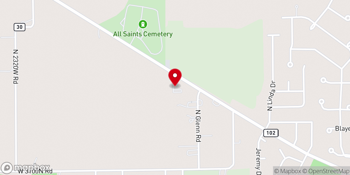 Map showing location of Kankakee Gospel Assembly