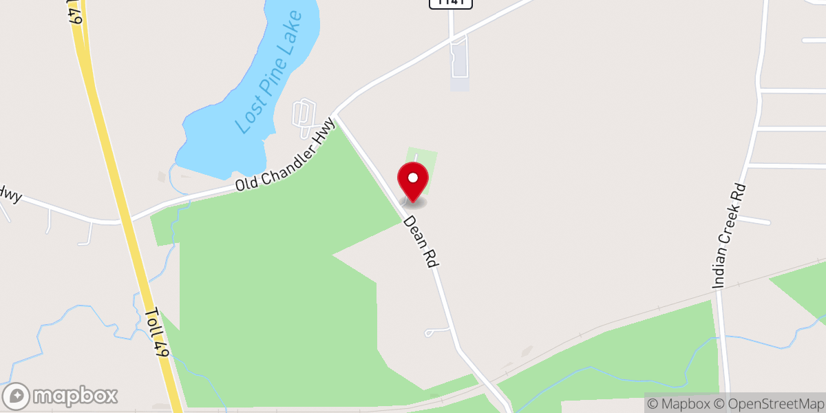 Map showing location of Dean Baptist Church