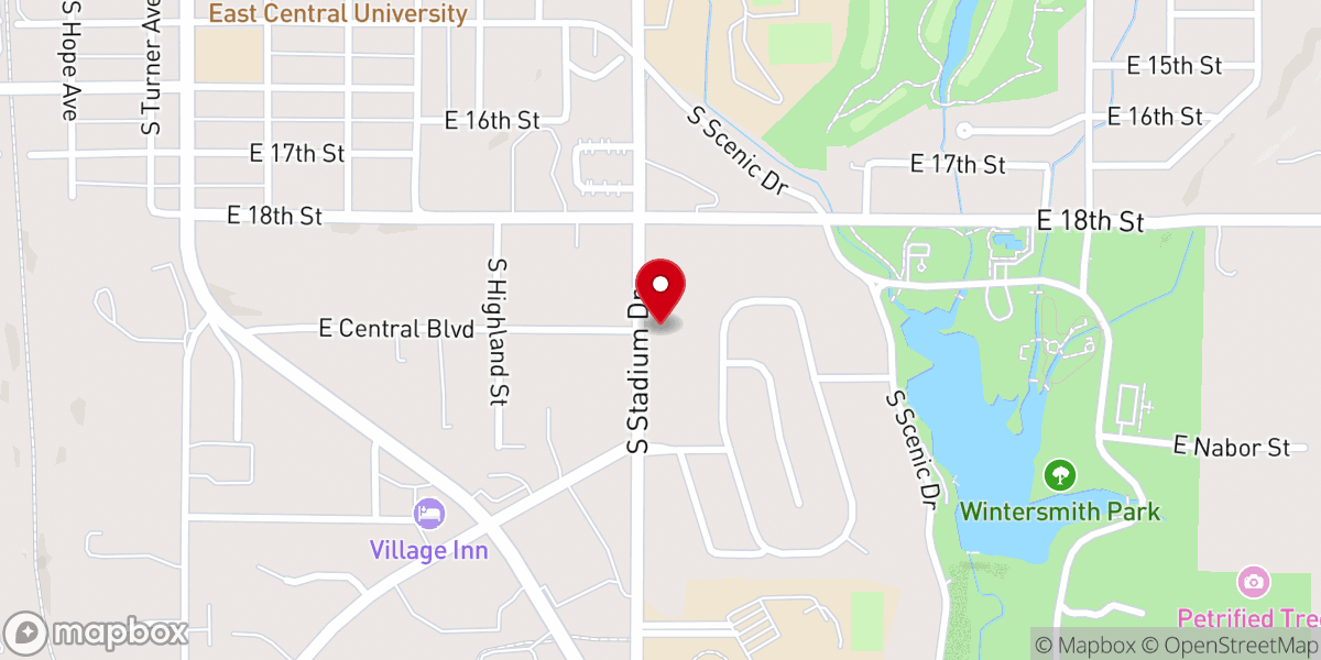 Map showing location of Central Church of Christ
