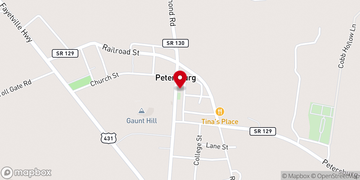 Map showing location of Arbor Hill Church