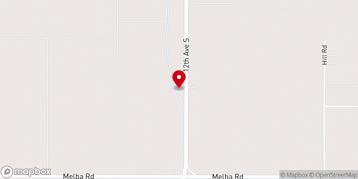 Map showing location of Melba Valley Worship Center
