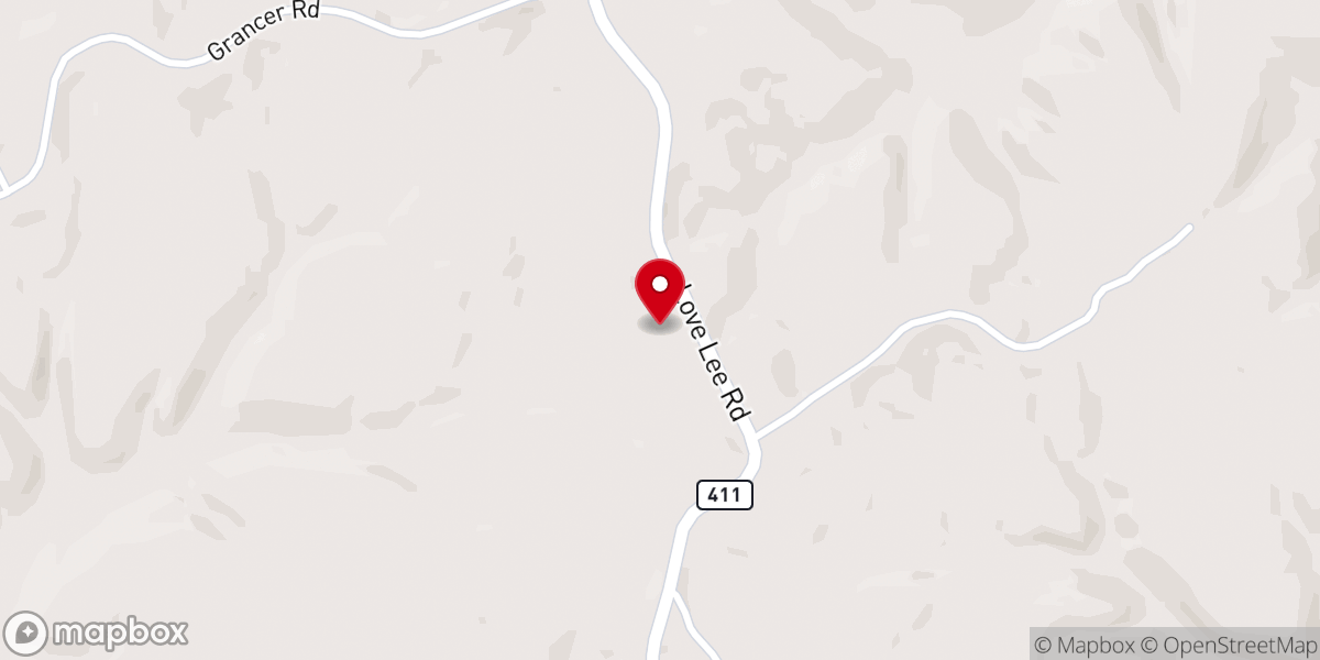 Map showing location of Welchs Creek Church