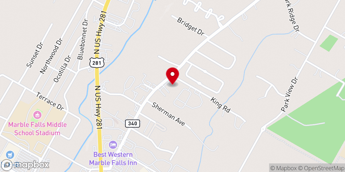 Map showing location of LifeFamily MarbleFalls