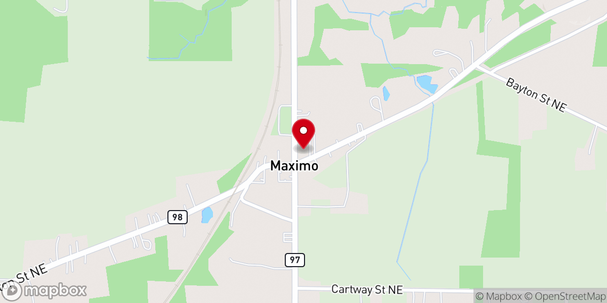 Map showing location of St Joseph Church, Maximo, Ohio
