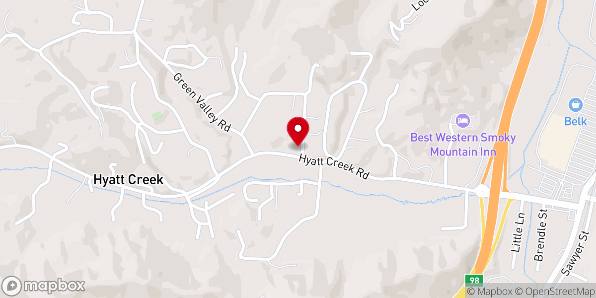 Map showing location of Green Valley Baptist Church