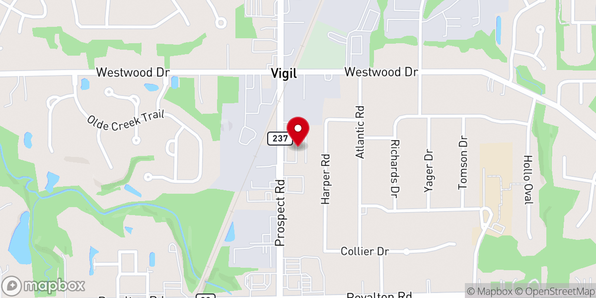 Map showing location of Strongsville Bible Fellowship