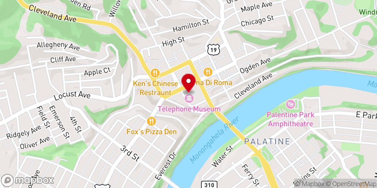 Map showing location of Methodist Temple
