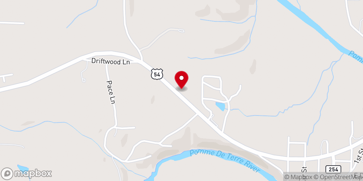 Map showing location of Hope Lutheran Church