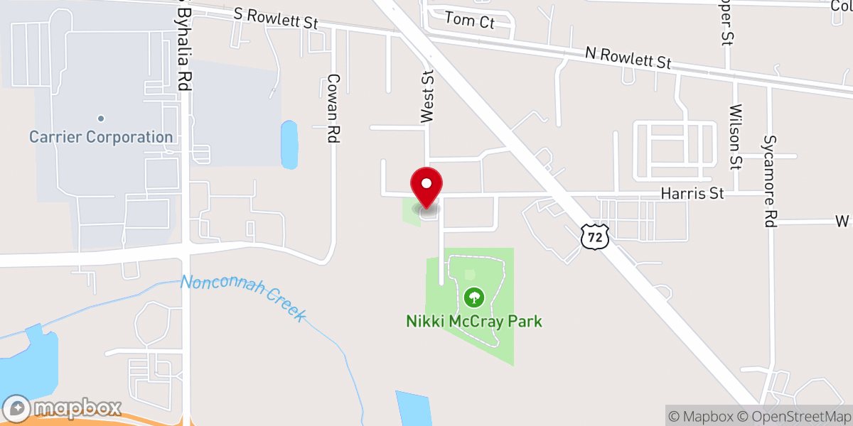 Map showing location of St. James C.M.E. Church