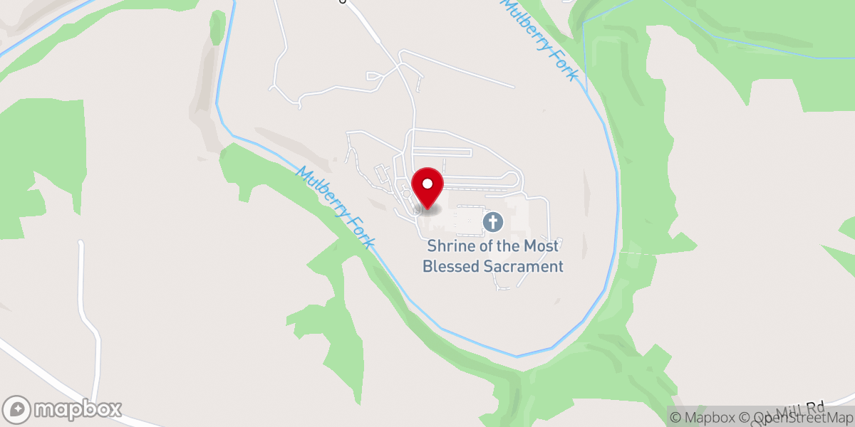 Map showing location of Shrine of The Most Blessed Sacrament