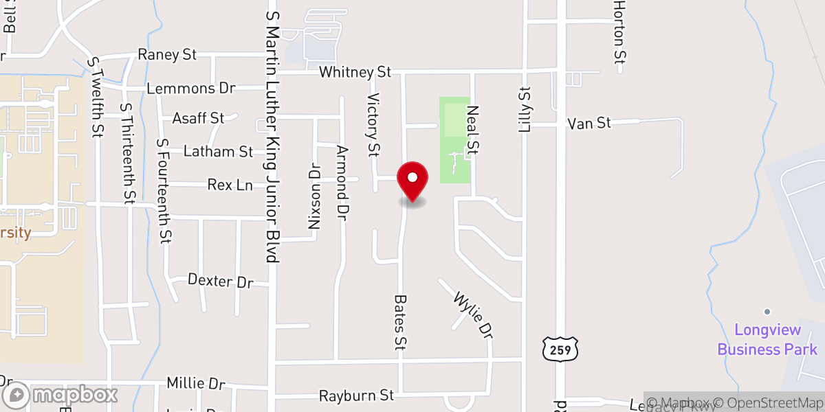 Map showing location of Philadelphia Baptist Church