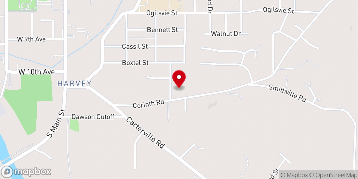 Map showing location of Trinity Baptist Church