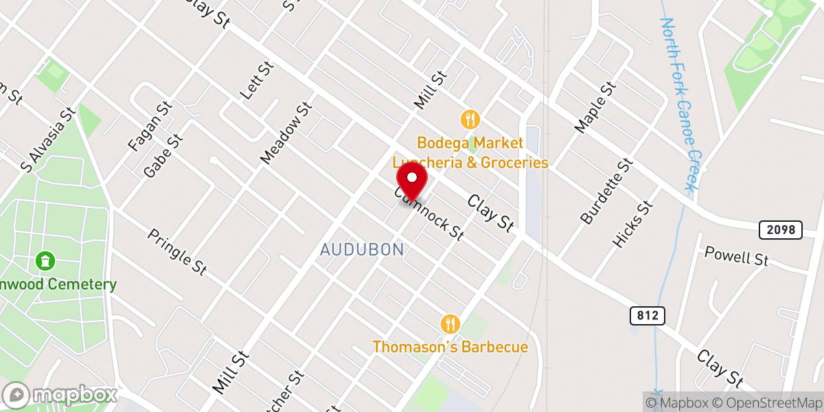 Map showing location of Bennett Memorial United Methodist Church