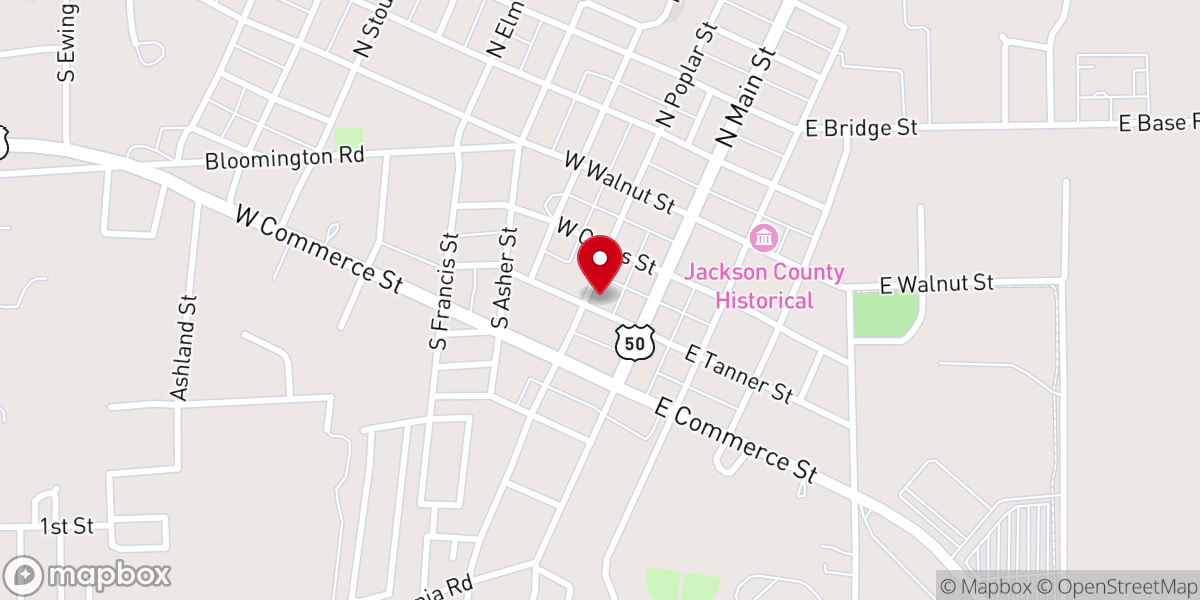 Map showing location of Community Church Brownstown