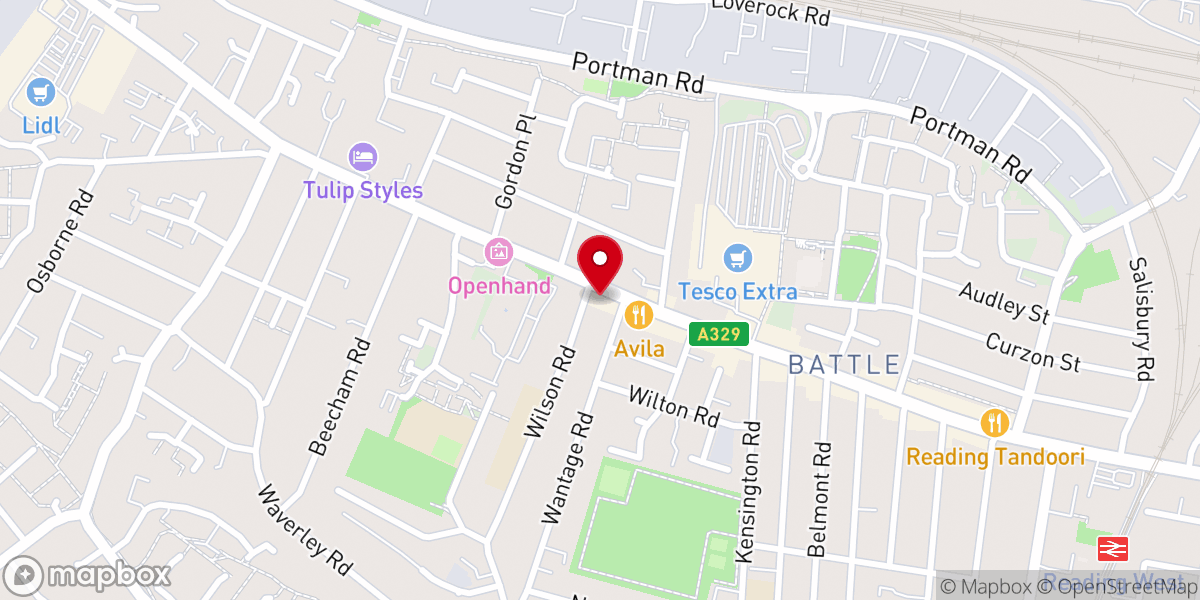 Map showing location of Rccg Victory at Reading