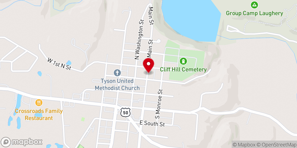 Map showing location of Versailles Wesleyan Church