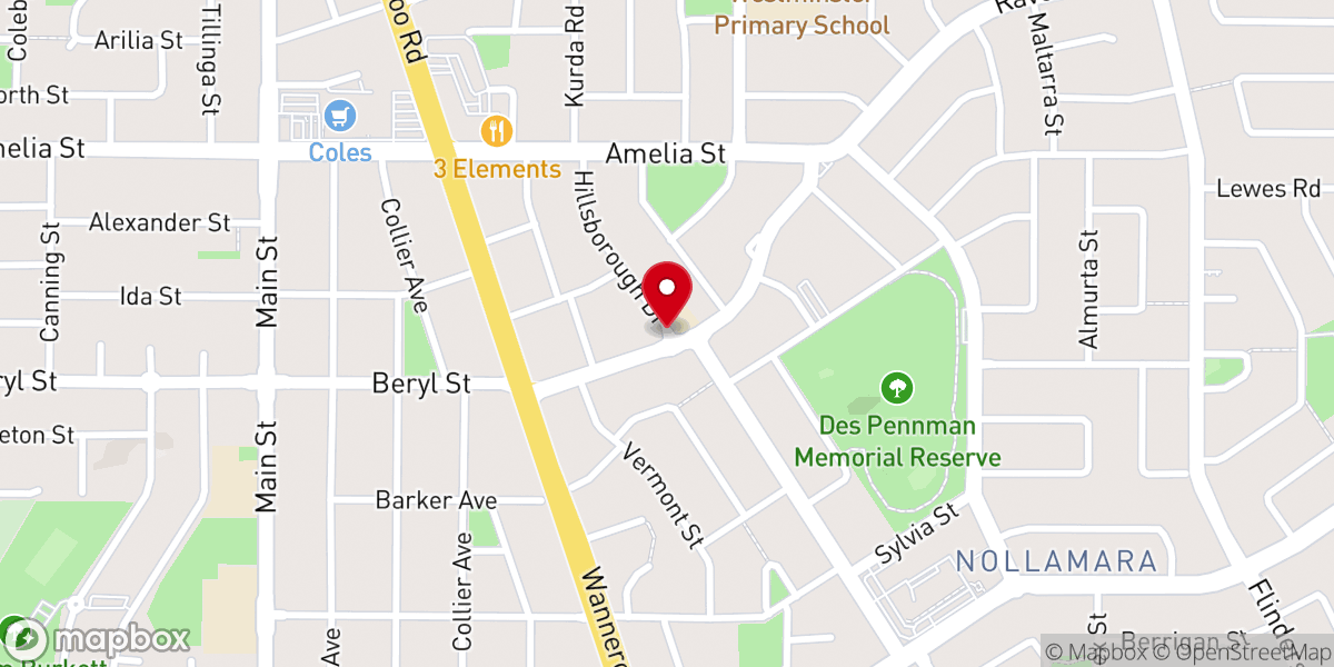 Map showing location of Bethany Baptist Church Nollamara