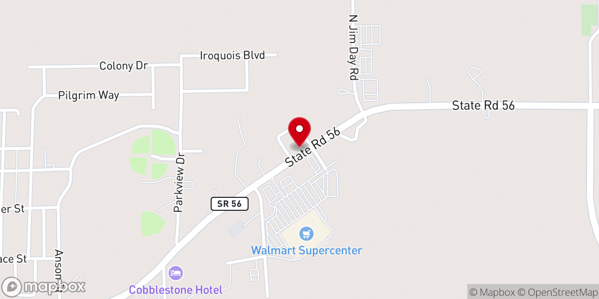 Map showing location of Turning Point Christian Church