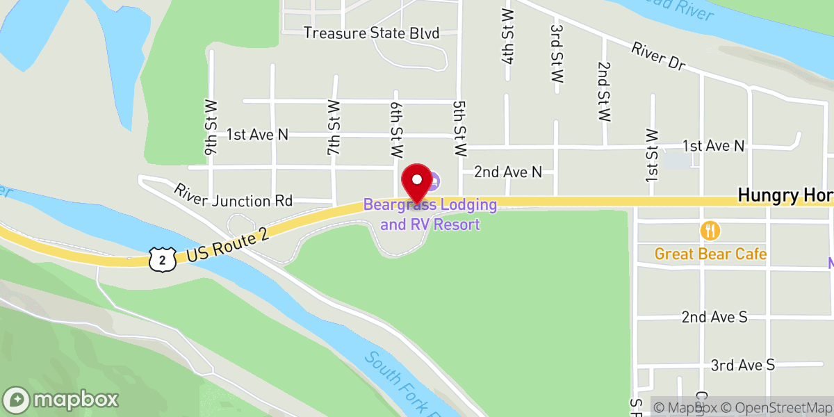 Map showing location of Hungry Horse Chapel