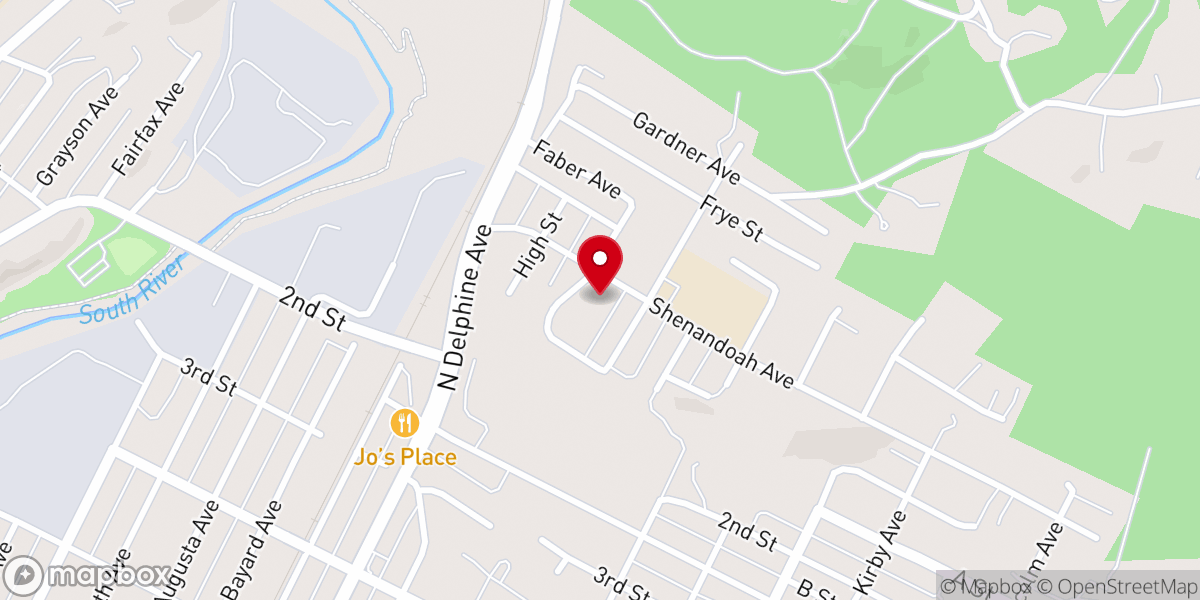 Map showing location of Shenandoah Heights Baptist Church