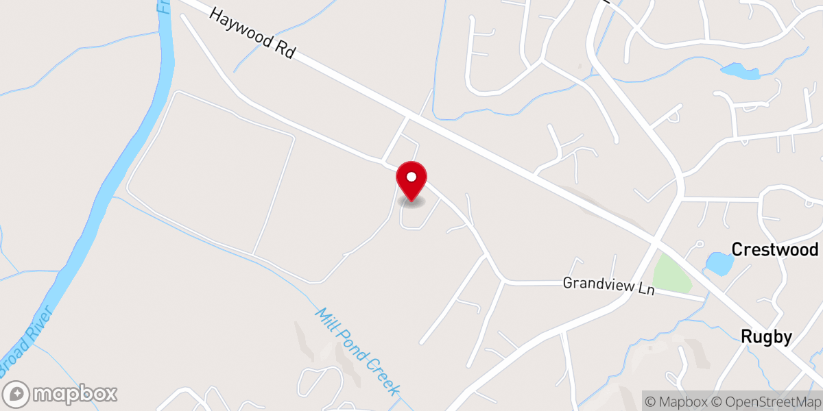 Map showing location of French Broad Baptist Church