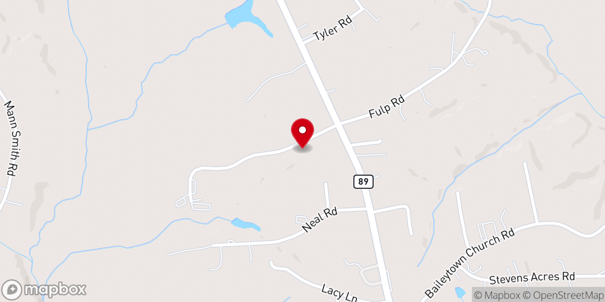 Map showing location of Calvary Hill Baptist Church