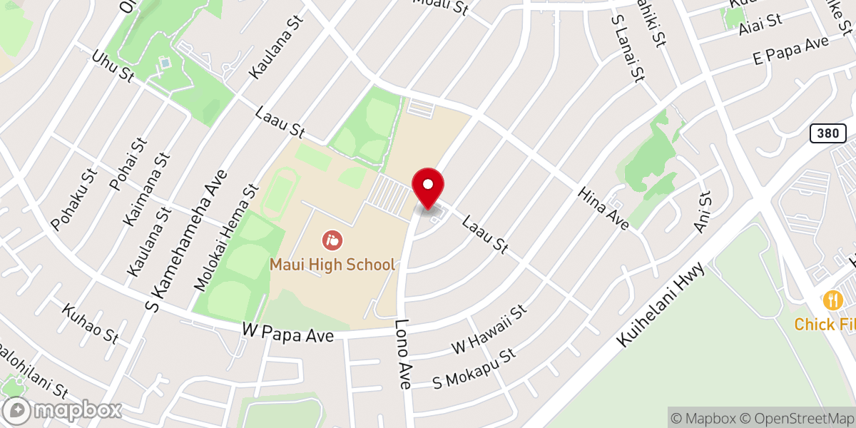Map showing location of Maui First Korean Baptist Church