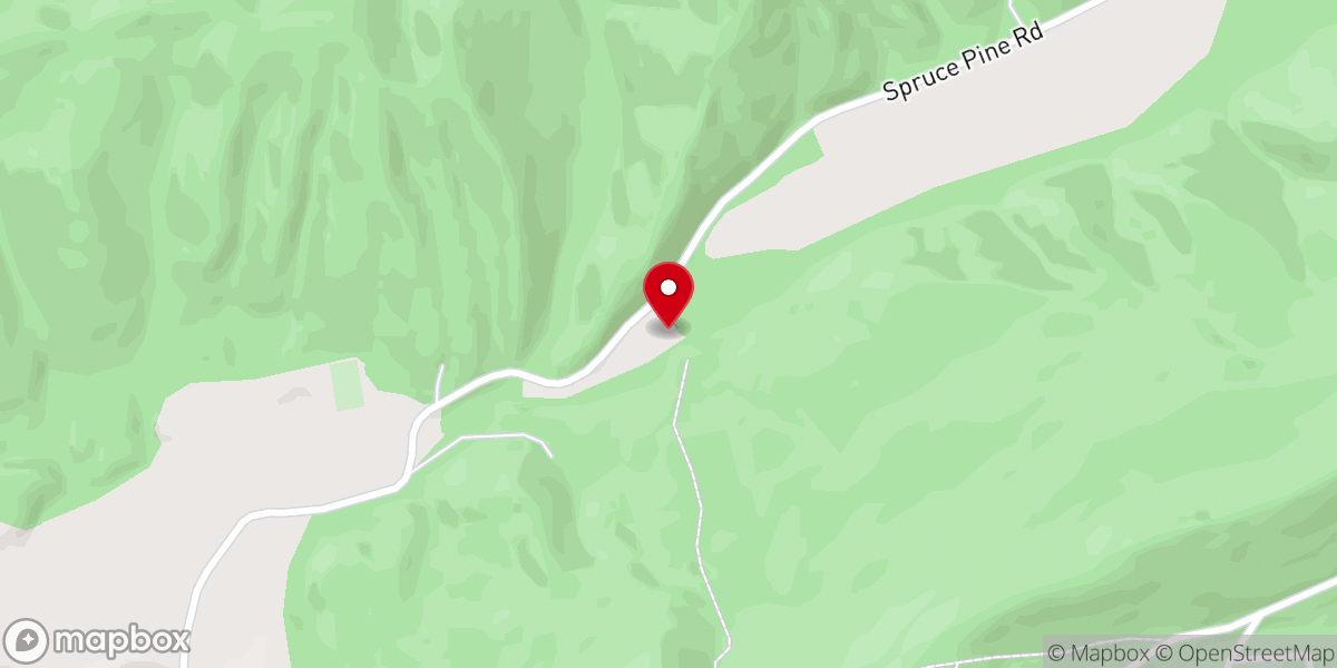 Map showing location of Spruce Pine Church