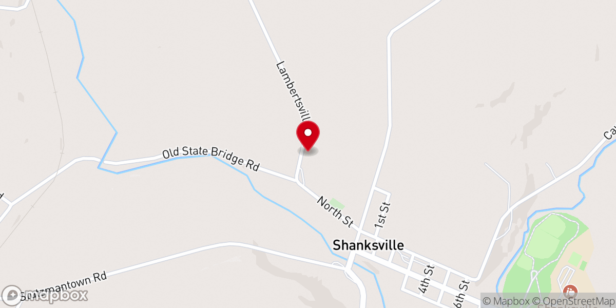 Map showing location of Shanksville Assembly of God