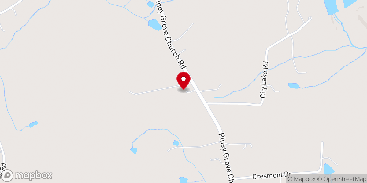 Map showing location of Pleasant Grove Church