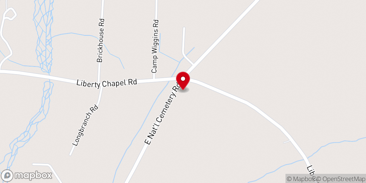 Map showing location of Liberty Chapel United Methodist Church