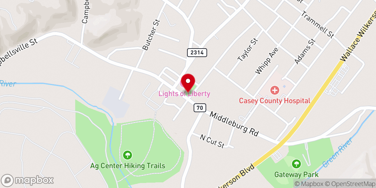 Map showing location of Liberty Casey County Chamber of Commerce