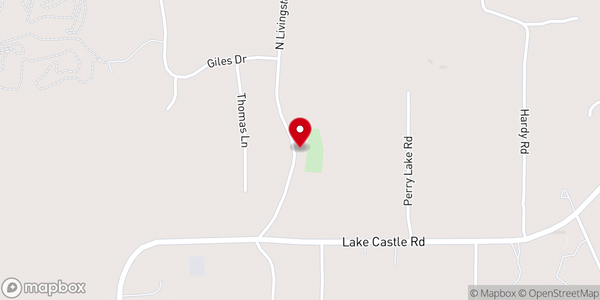 Map showing location of Ridley Hill M B Church