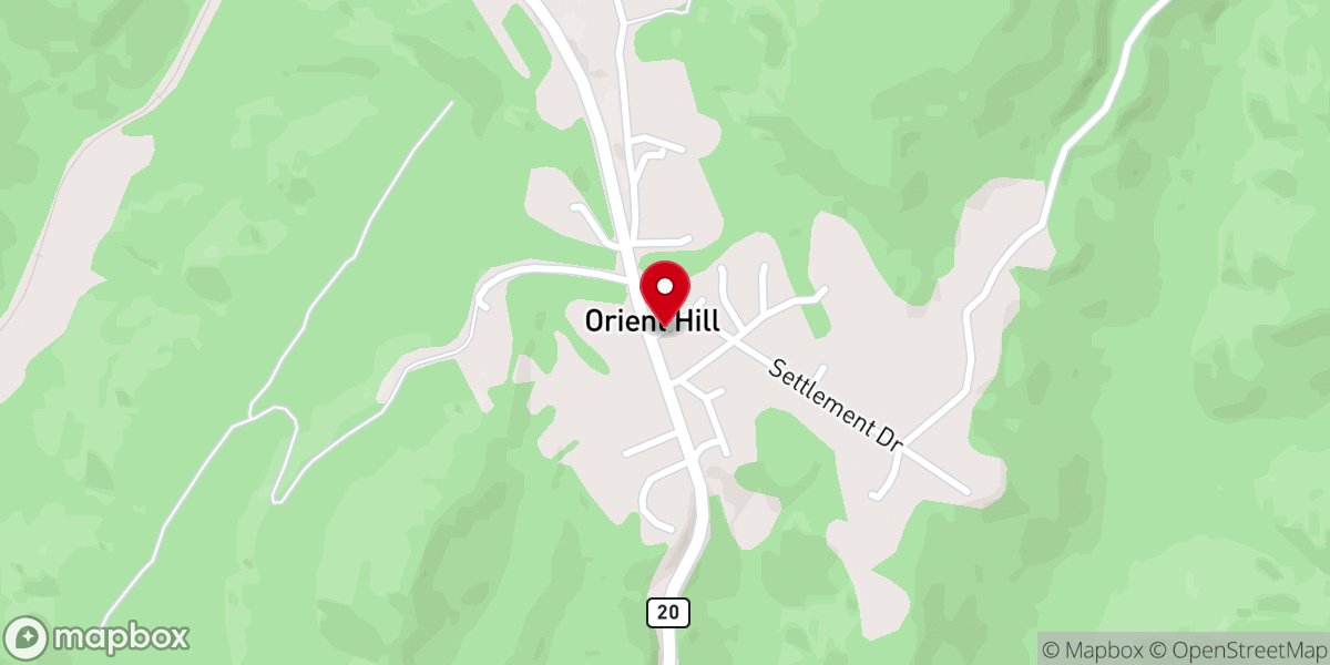 Map showing location of Orient Hill Tabernacle