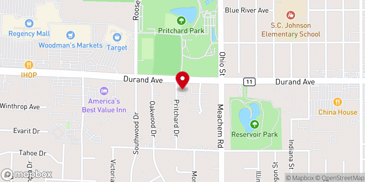 Map showing location of Messiah Lutheran Church