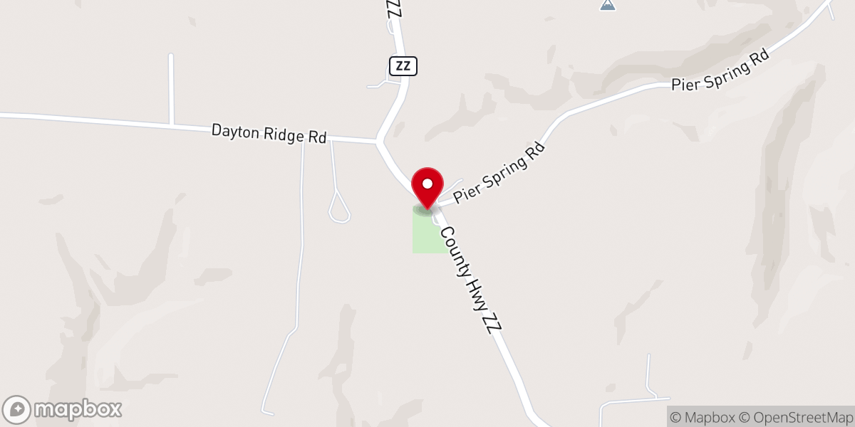 Map showing location of Dayton Corners Church